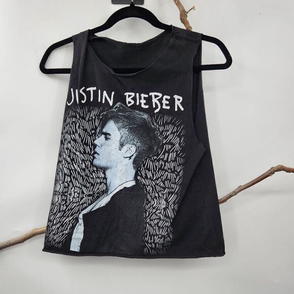 Justin beiber custom distressed tour tank 2016 - Picture 1 of 5